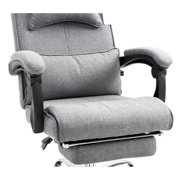 Lawrence Executive Reclining Chair with Foot and Headrest in Grey - daals