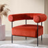 Fulbourn Rust Ochre Velvet Armchair - daals