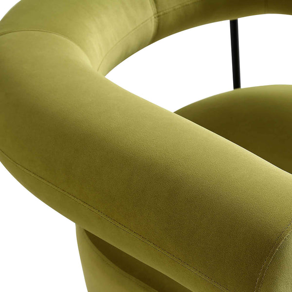 Fulbourn Olive Green Velvet Armchair