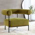 Fulbourn Olive Green Velvet Armchair - daals