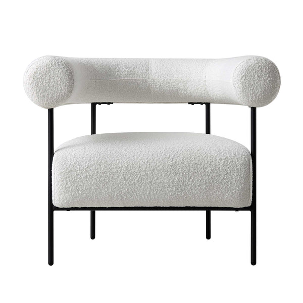 Fulbourn White Boucle Armchair