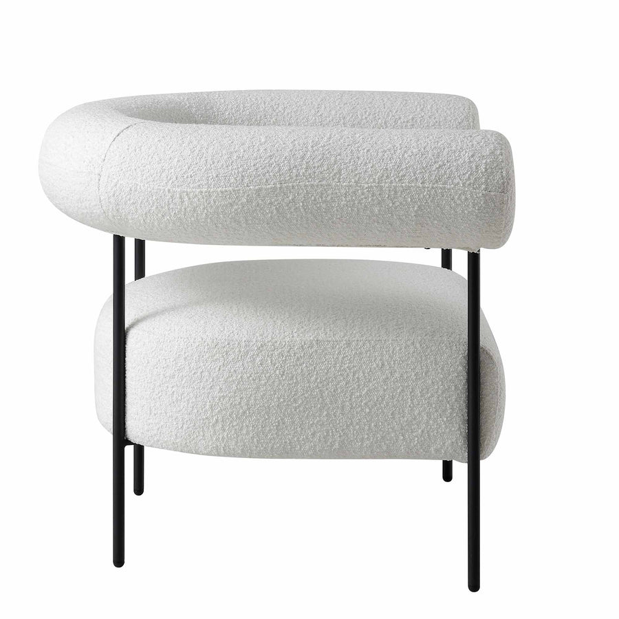 Fulbourn White Boucle Armchair