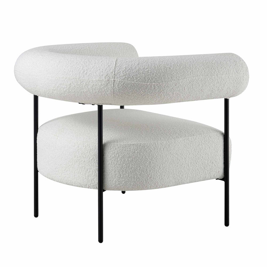 Fulbourn White Boucle Armchair