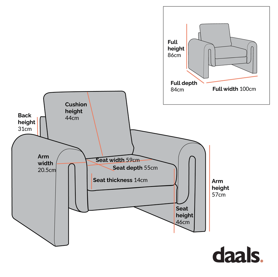 Hampstead White Boucle Curved Armchair