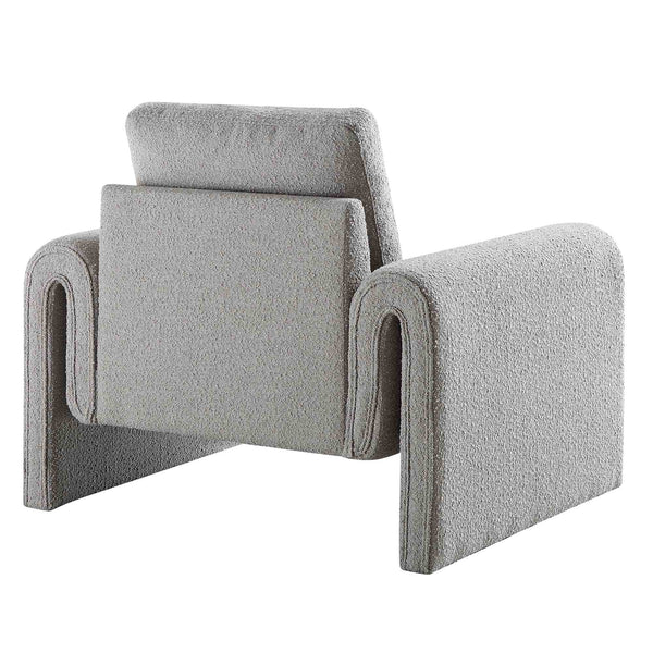Hampstead Grey Boucle Curved Armchair