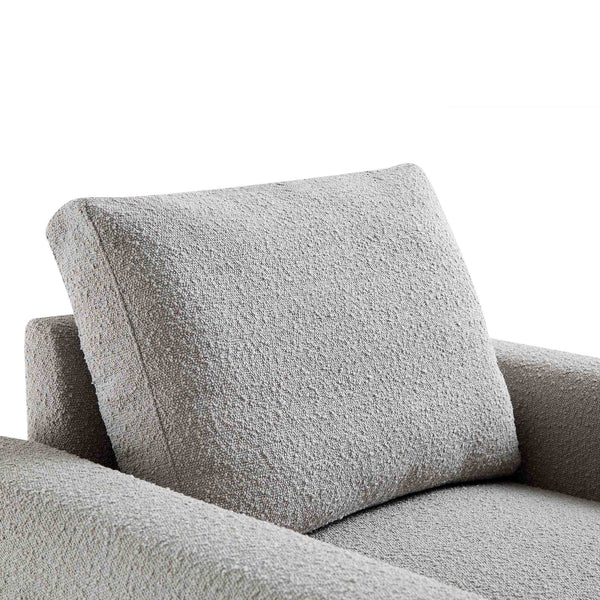 Hampstead Grey Boucle Curved Armchair