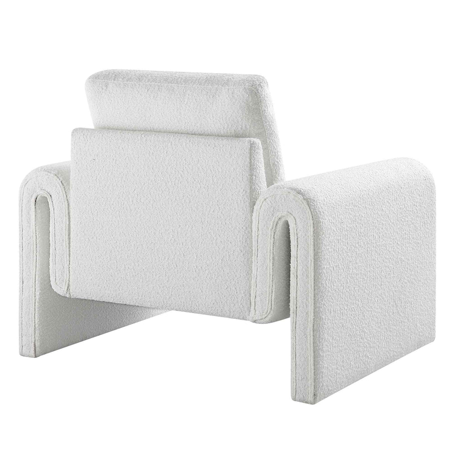 Hampstead White Boucle Curved Armchair