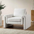 Hampstead White Boucle Curved Armchair - daals
