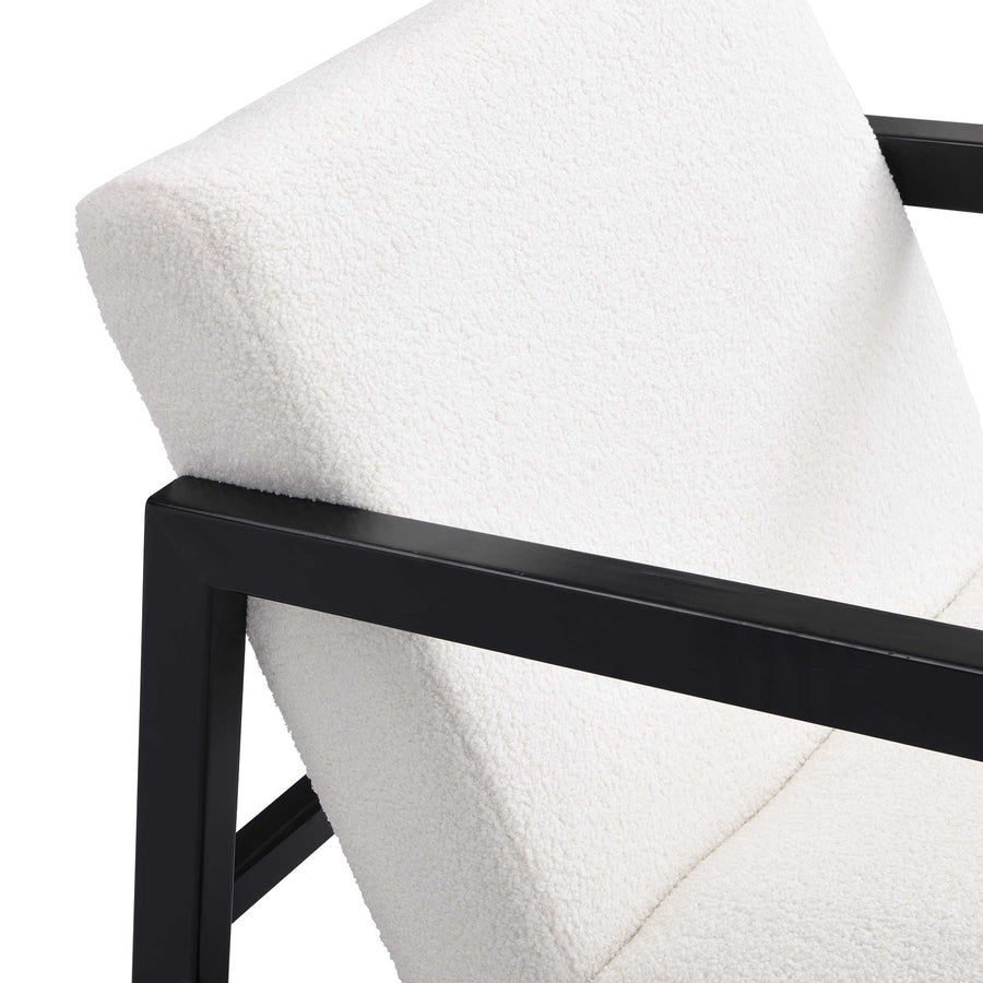 Fyne Ecru Boucle Rocking Armchair, Black Frame