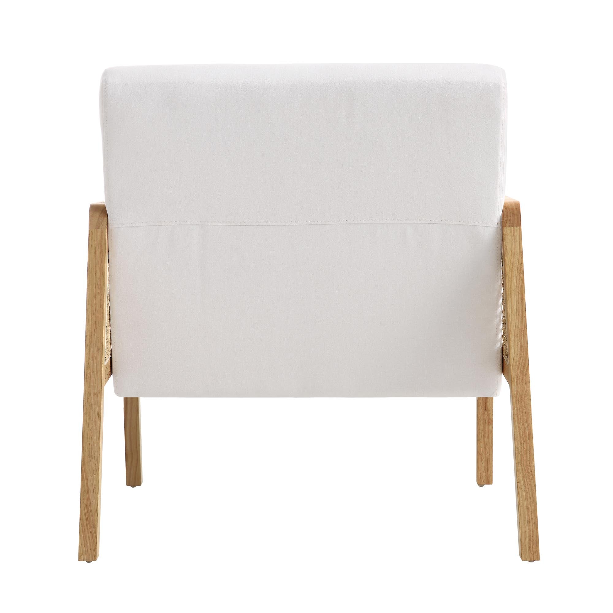 Fyne Beige Fabric Natural Frame Rattan Armchair