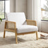 Fyne Beige Fabric Natural Frame Rattan Armchair