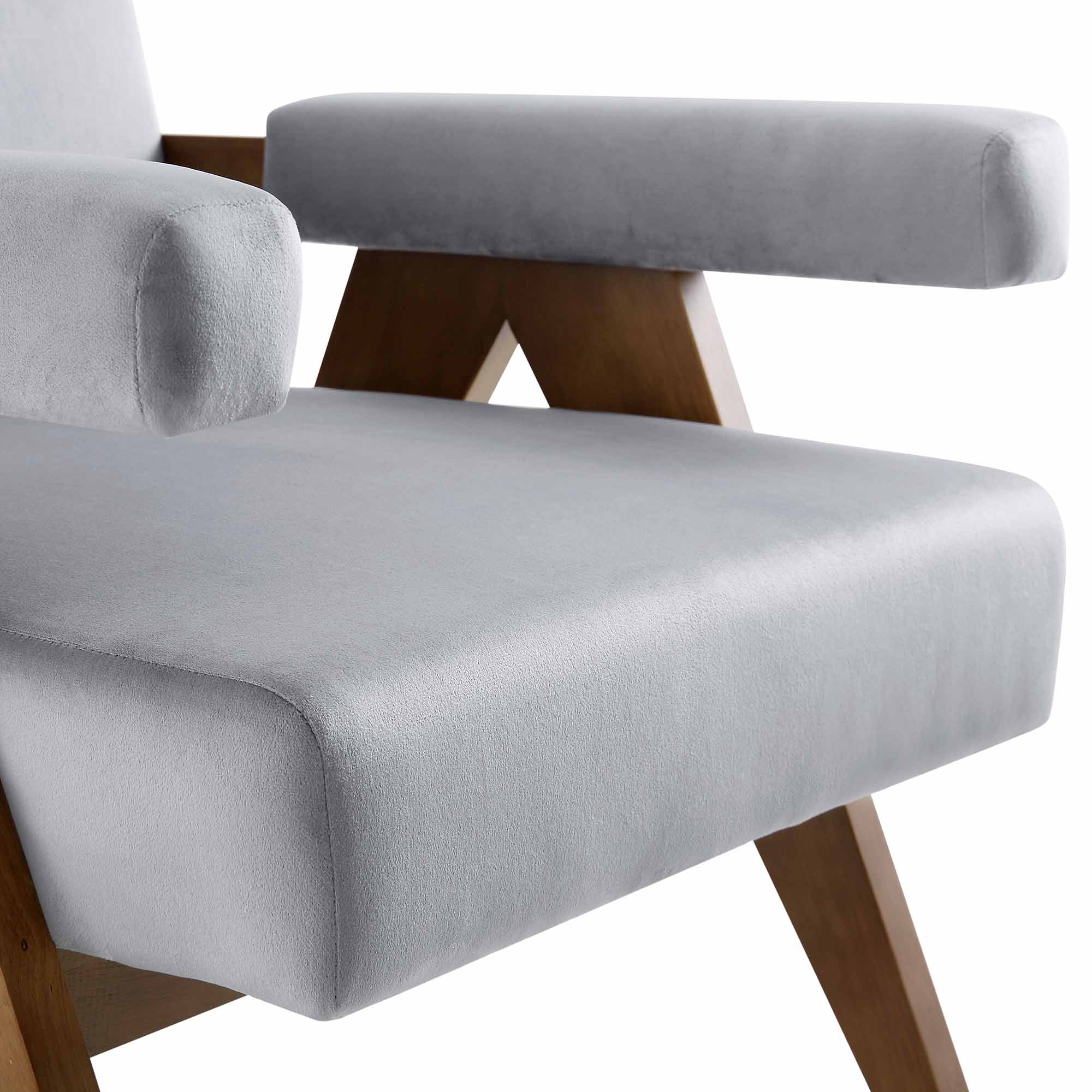 Chinnor Grey Velvet Accent Chair