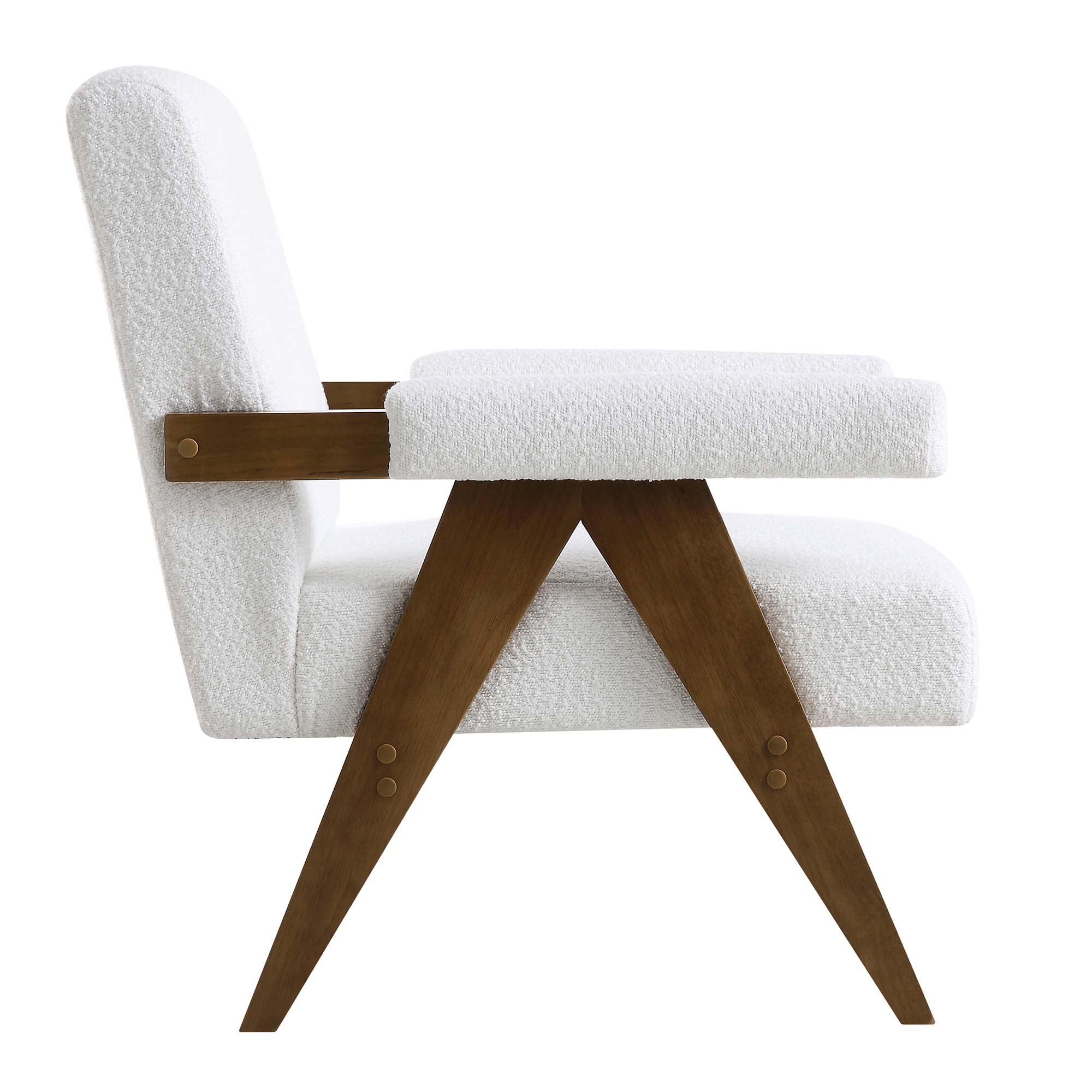 Chinnor White Boucle Accent Chair