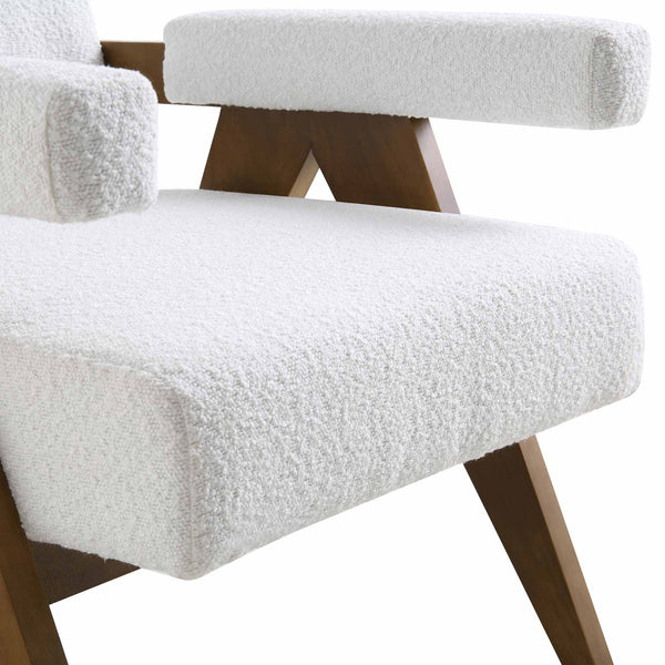 Chinnor White Boucle Accent Chair
