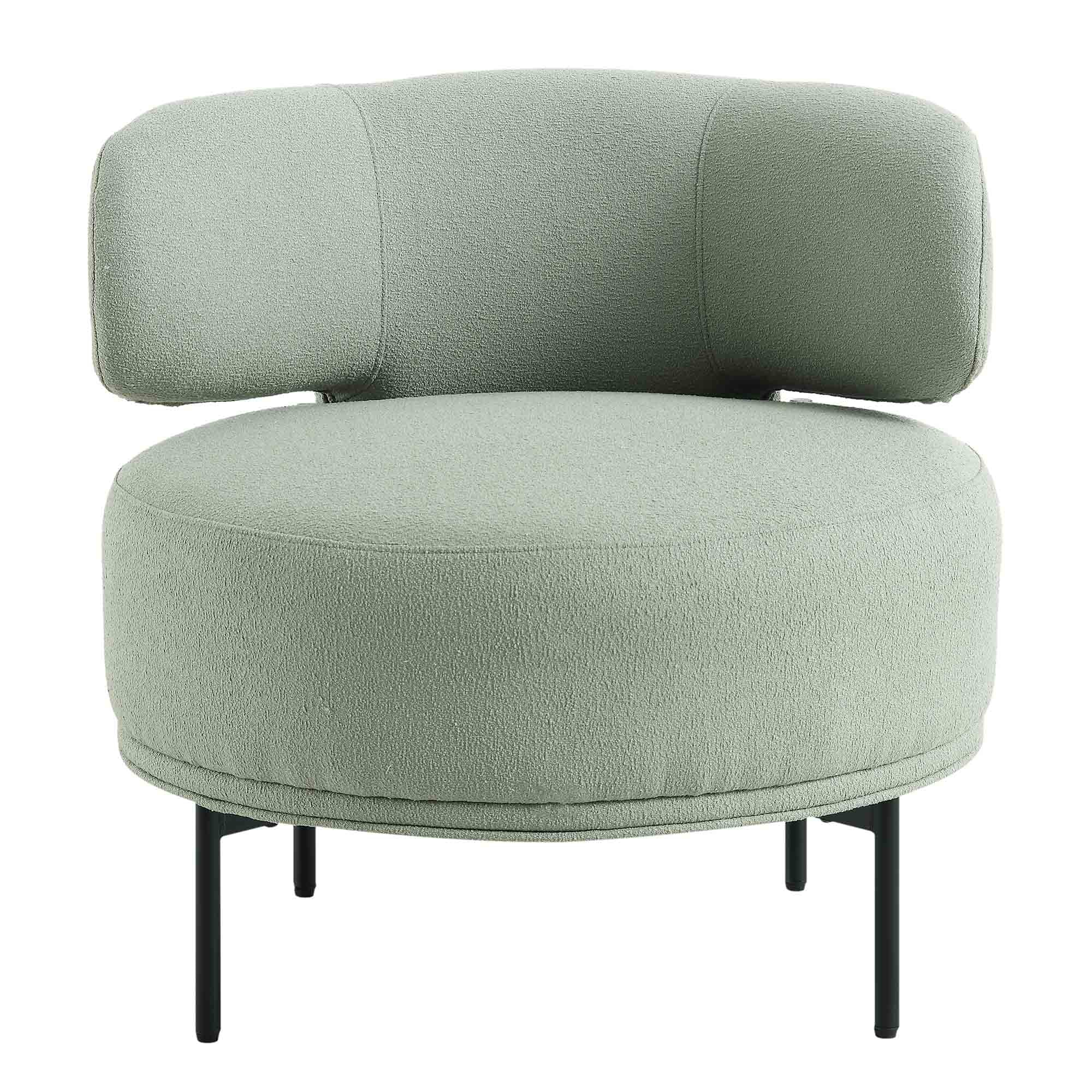 Penn Sage Green Boucle Wing Back Accent Chair