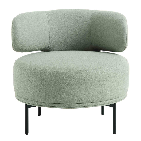 Penn Sage Green Boucle Wing Back Accent Chair