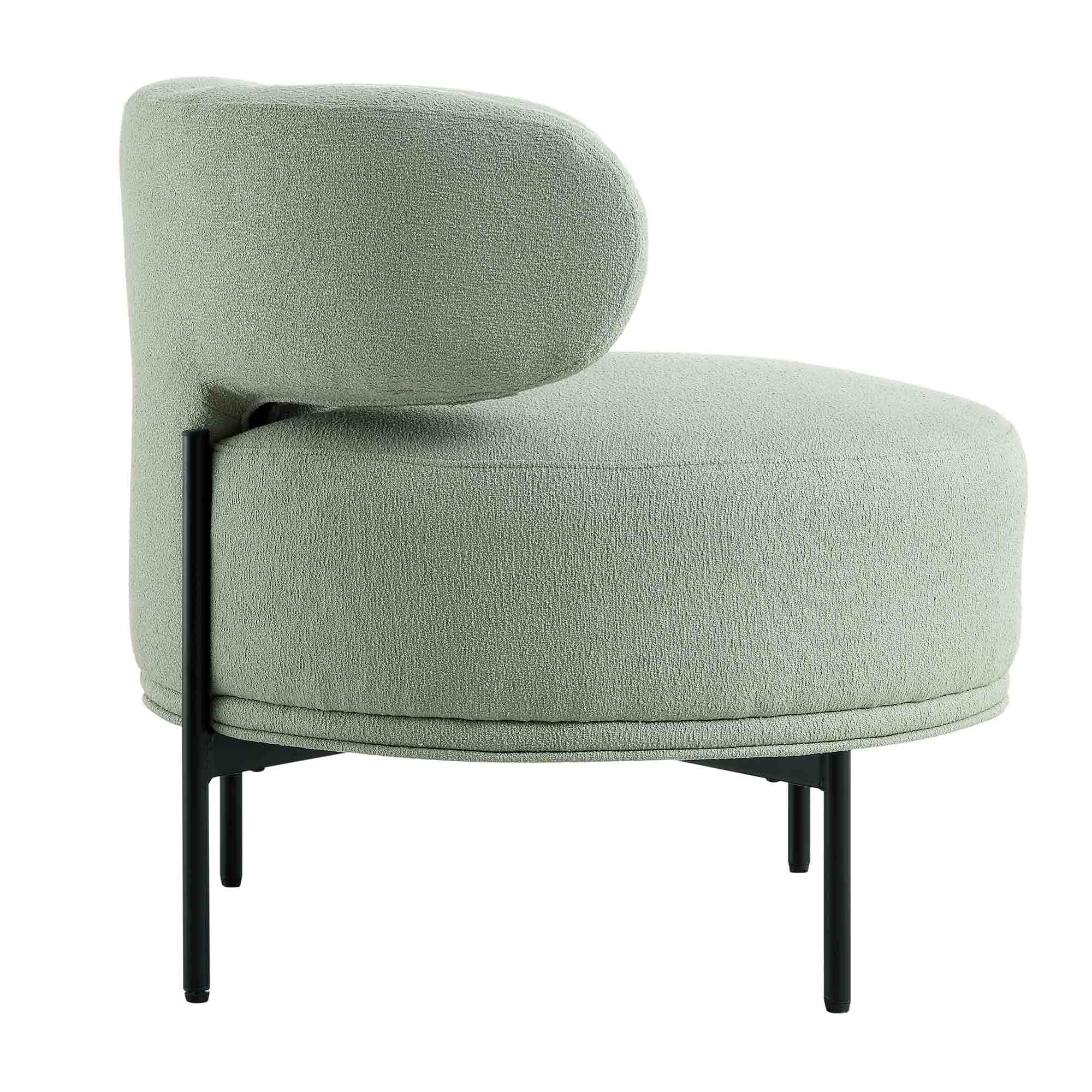 Penn Sage Green Boucle Wing Back Accent Chair