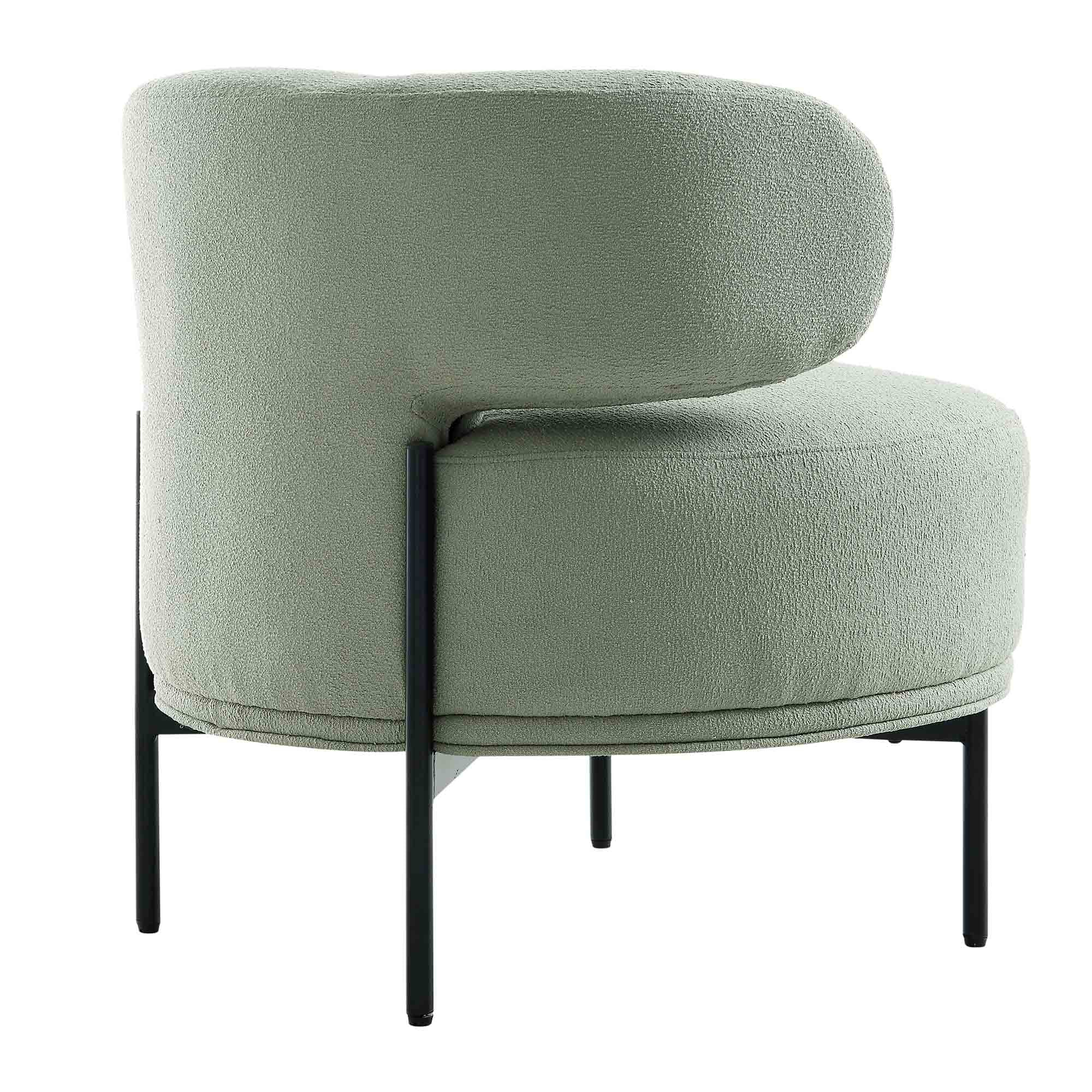 Penn Sage Green Boucle Wing Back Accent Chair
