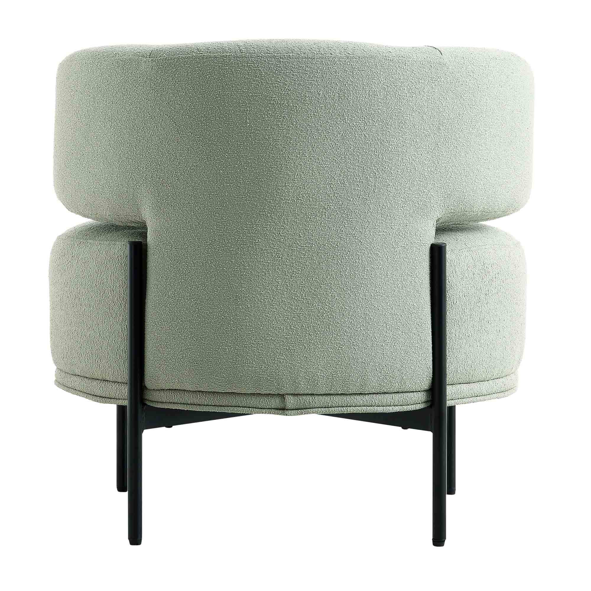 Penn Sage Green Boucle Wing Back Accent Chair