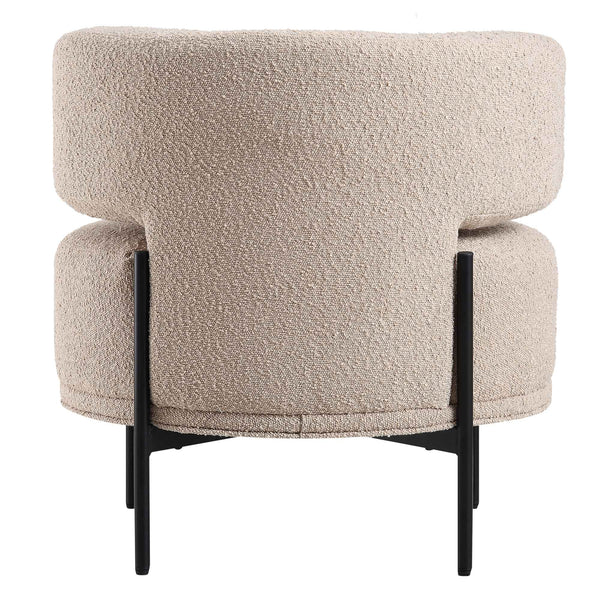 Penn Taupe Boucle Wing Back Accent Chair