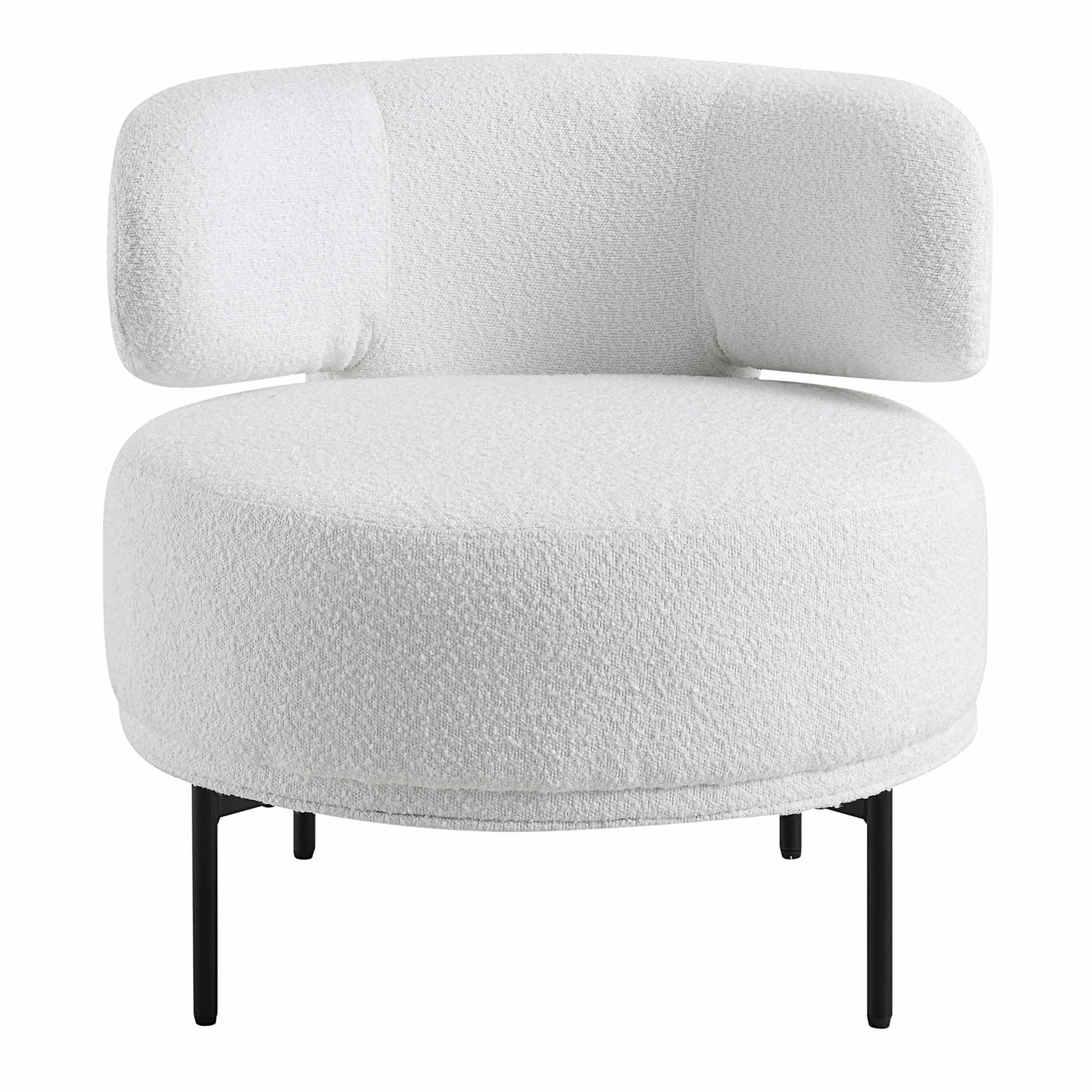Penn White Boucle Wing Back Accent Chair