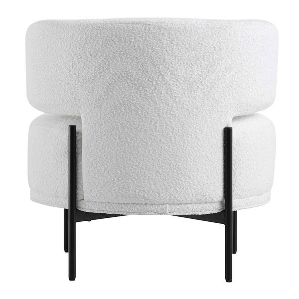 Penn White Boucle Wing Back Accent Chair