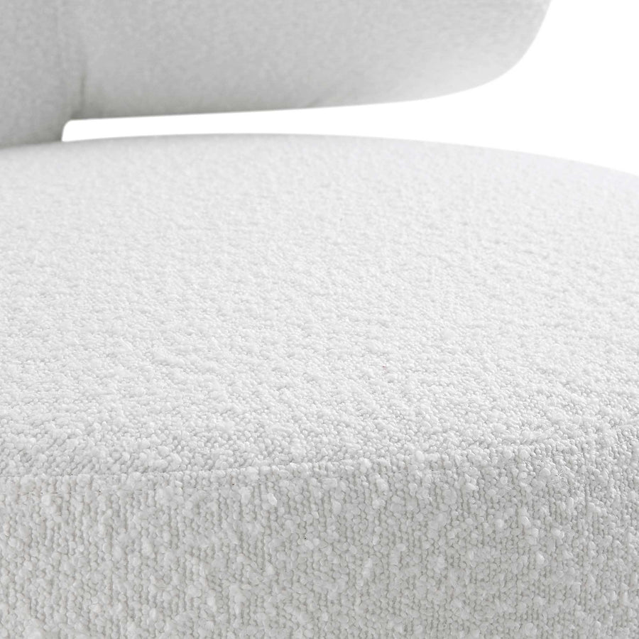Penn White Boucle Wing Back Accent Chair