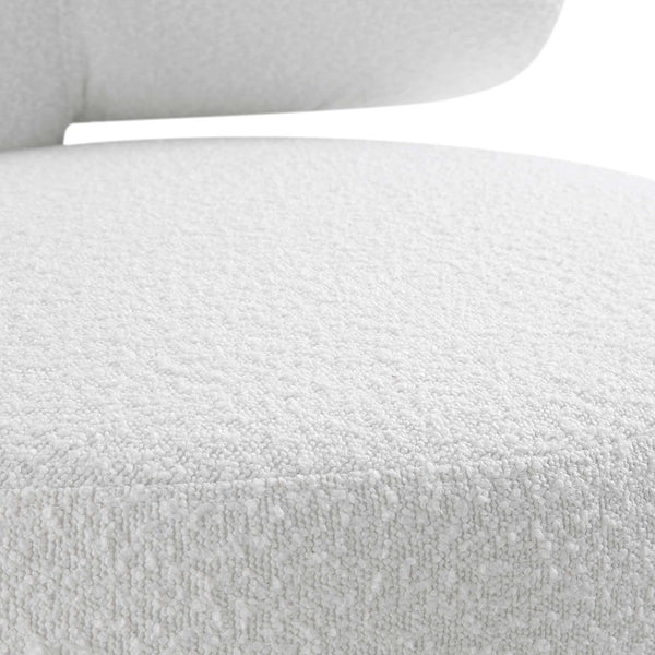 Penn White Boucle Wing Back Accent Chair