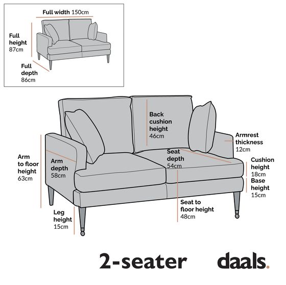 Brigette 2-Seater Beige Velvet Sofa with Antique Brass Castor Legs