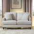 Brigette 2 - Seater Beige Velvet Sofa with Antique Brass Castor Legs - daals