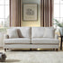 Brigette 3 - Seater Beige Velvet Sofa with Antique Brass Castor Legs - daals