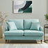 Brigette 2 - Seater Mint Soft Brushed Sofa with Antique Brass Castor Legs - daals