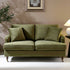 Brigette 2 - Seater Olive Green Velvet Sofa with Antique Brass Castor Legs - daals