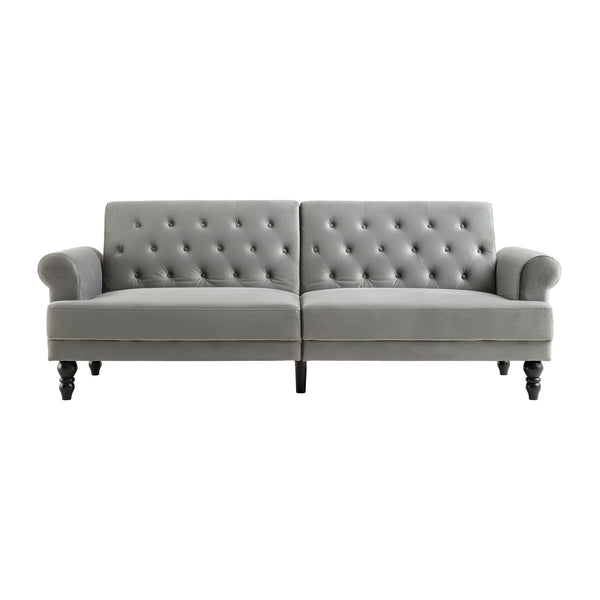 Hanney 3-Seater Chesterfield Sofabed in Grey Velvet