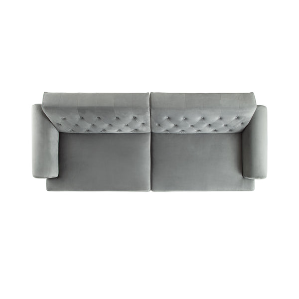 Hanney 3-Seater Chesterfield Sofabed in Grey Velvet