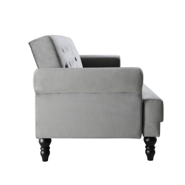Hanney 3-Seater Chesterfield Sofabed in Grey Velvet