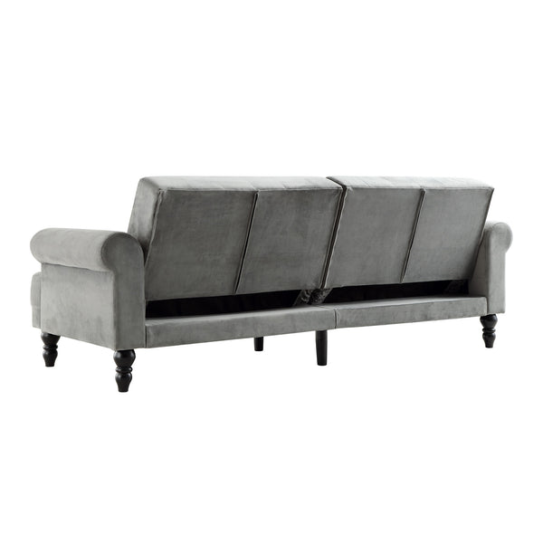 Hanney 3-Seater Chesterfield Sofabed in Grey Velvet