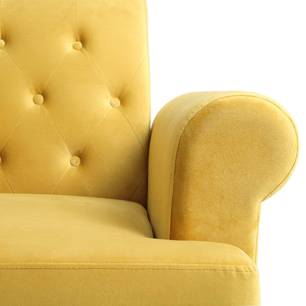 Hanney 3-Seater Chesterfield Sofabed in Mustard Yellow Velvet