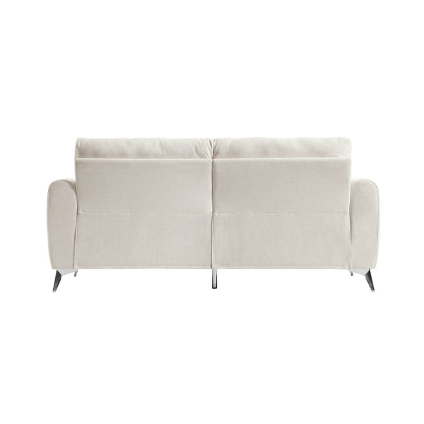 Noak 3-Seater Beige Woven Fabric Sofa with Chrome Legs