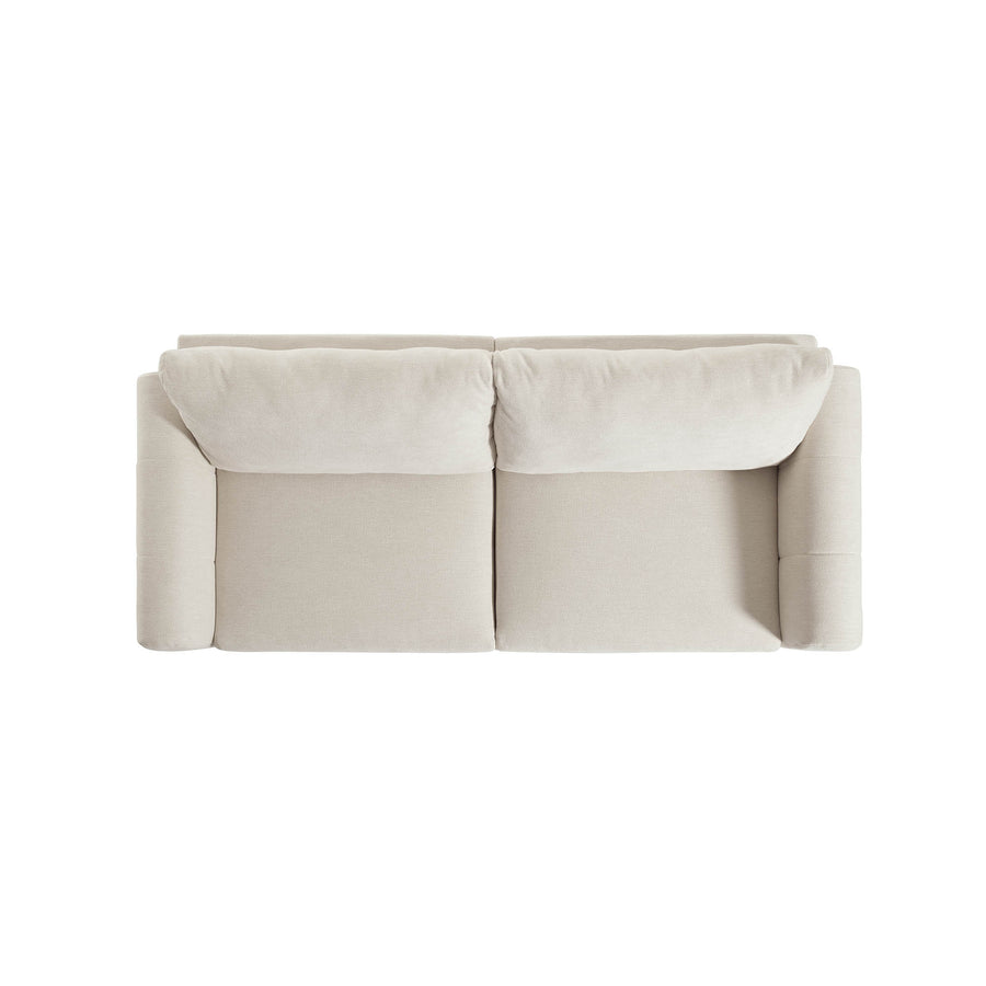 Noak 3-Seater Beige Woven Fabric Sofa with Chrome Legs