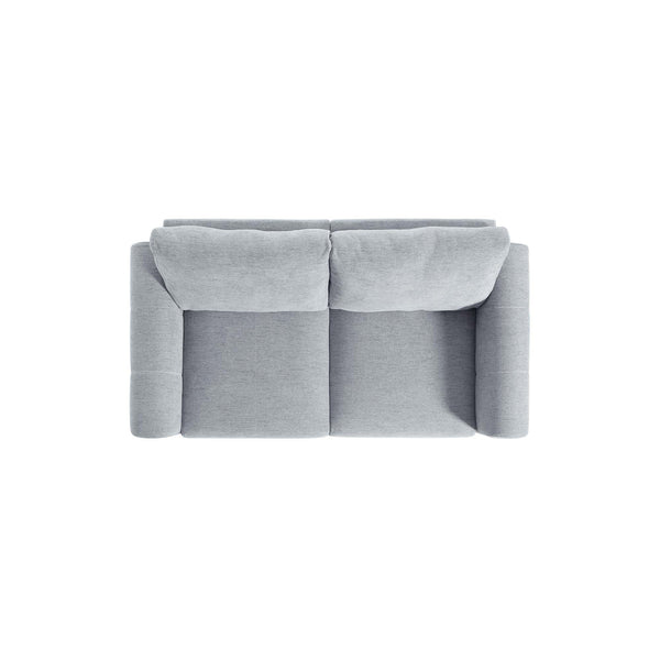 Noak 2-Seater Grey Woven Fabric Sofa with Chrome Legs