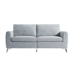 Noak 3-Seater Grey Woven Fabric Sofa with Chrome Legs | daals