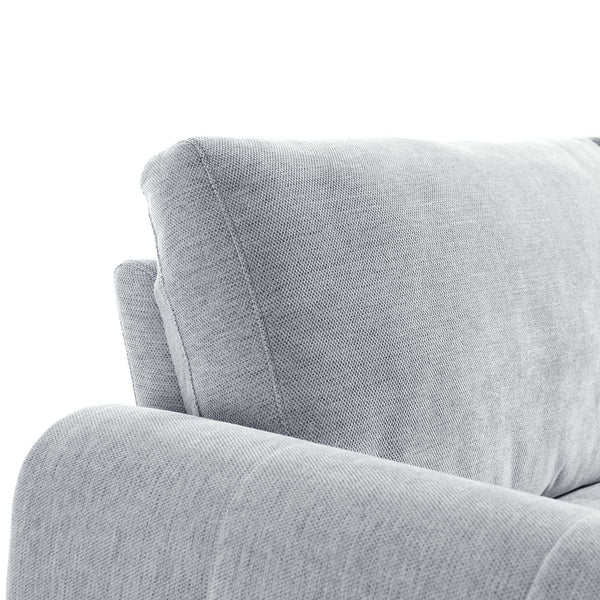 Noak 2-Seater Grey Woven Fabric Sofa with Chrome Legs