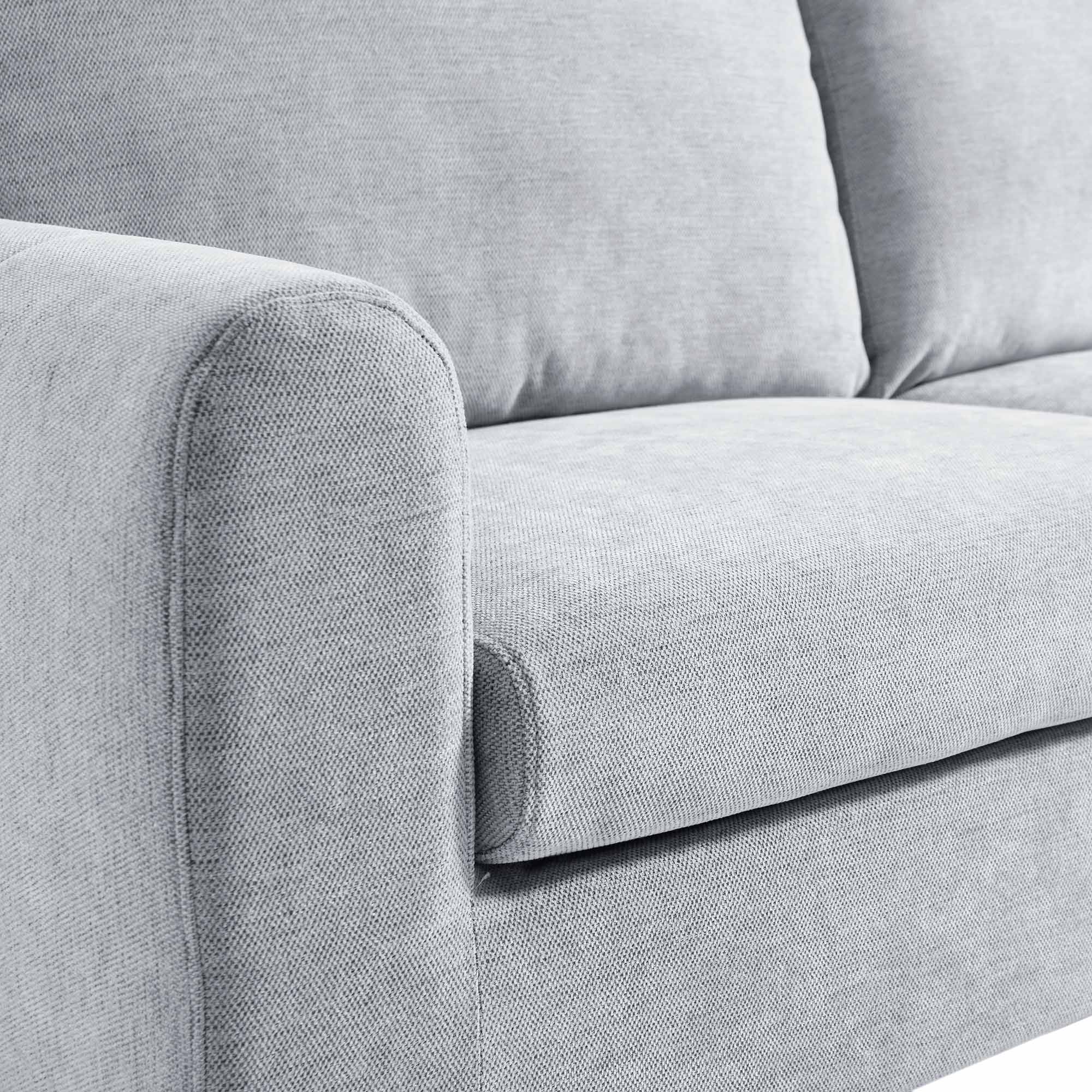 Noak 2-Seater Grey Woven Fabric Sofa with Chrome Legs