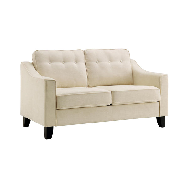 Harper  2-Seater Slope Arm Beige Woven Fabric Sofa