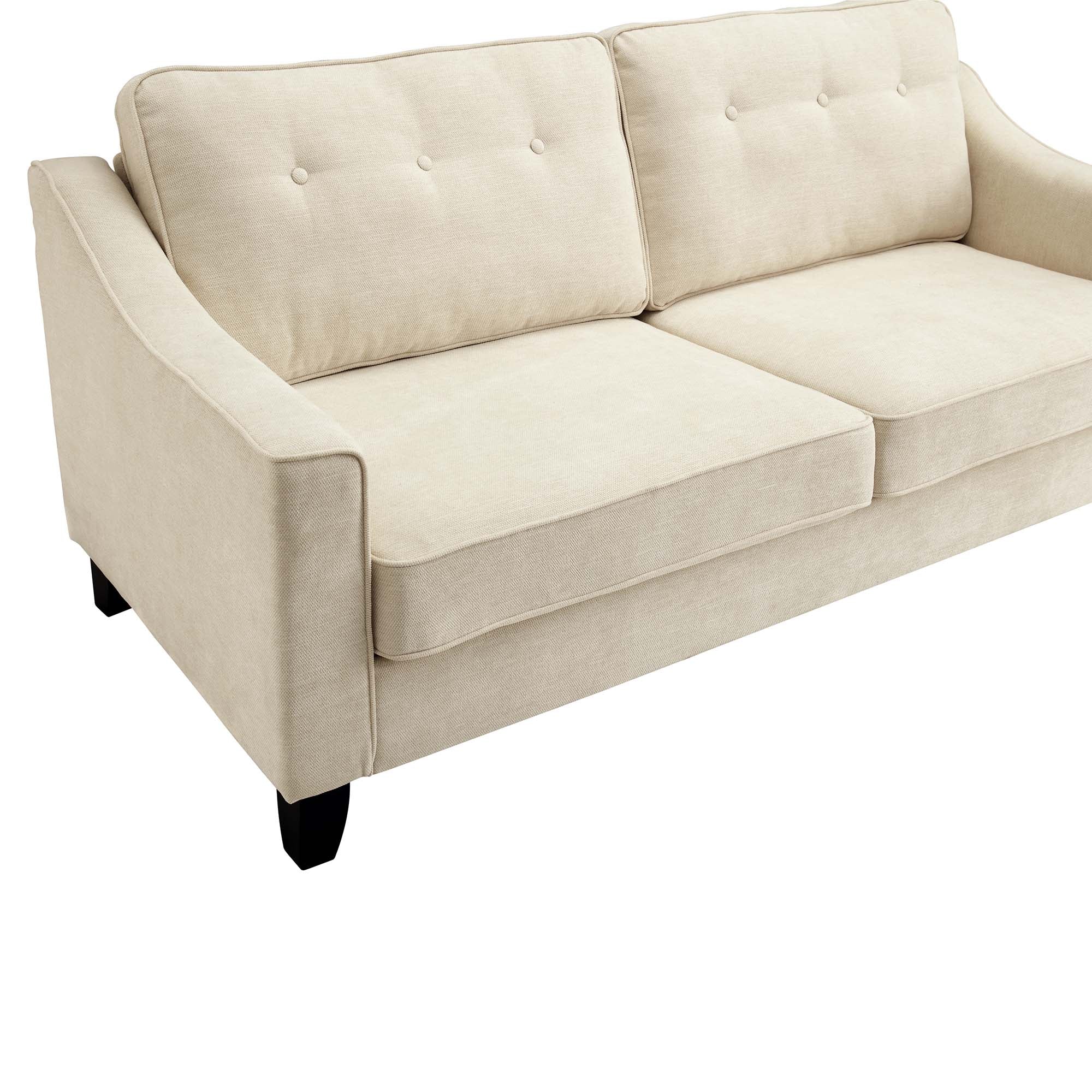 Harper  2-Seater Slope Arm Beige Woven Fabric Sofa