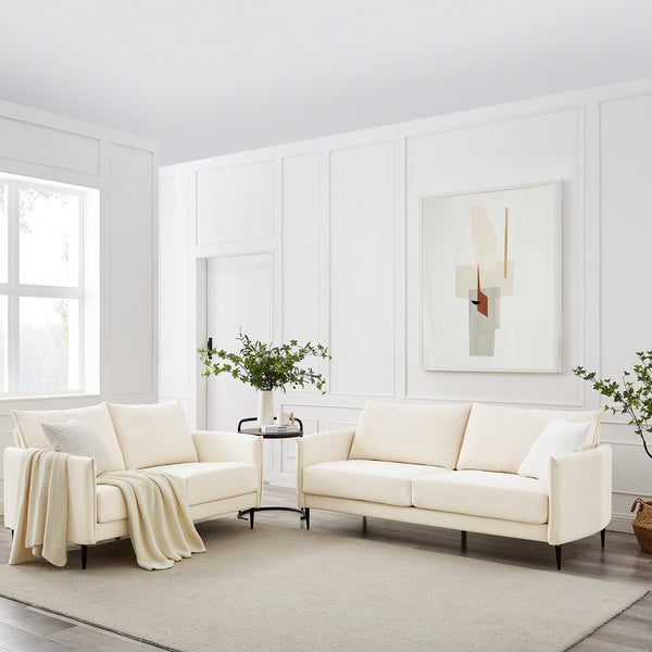 Bari Beige Woven Fabric Sofa