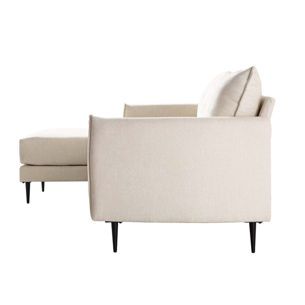 Bari Light Beige Woven Fabric Chaise Sofa