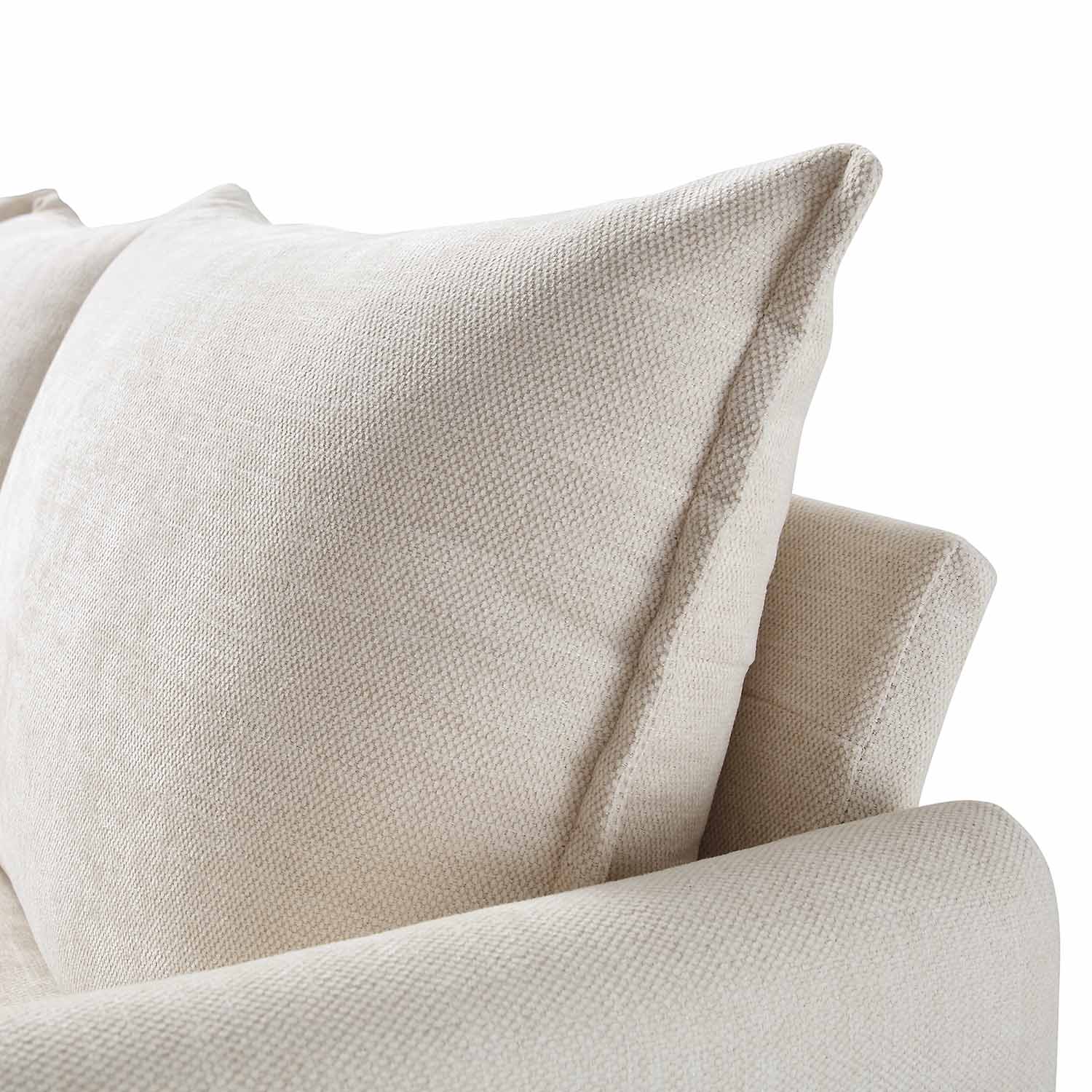 Bari Light Beige Woven Fabric Chaise Sofa
