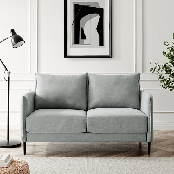 Bari Light Grey Brushed Fabric Sofa - daals